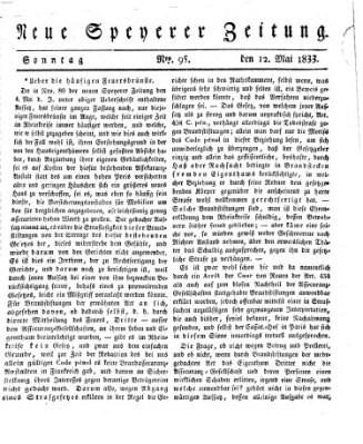 Neue Speyerer Zeitung Sonntag 12. Mai 1833