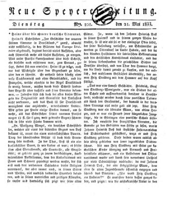 Neue Speyerer Zeitung Dienstag 21. Mai 1833