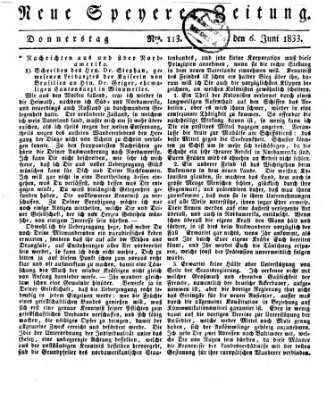 Neue Speyerer Zeitung Donnerstag 6. Juni 1833