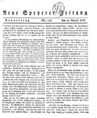 Neue Speyerer Zeitung Donnerstag 29. August 1833