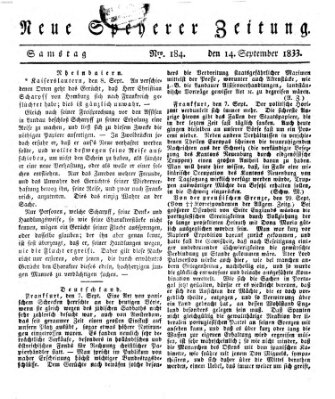 Neue Speyerer Zeitung Samstag 14. September 1833