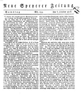 Neue Speyerer Zeitung Samstag 5. Oktober 1833