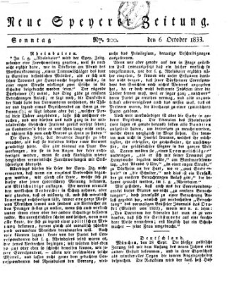 Neue Speyerer Zeitung Sonntag 6. Oktober 1833