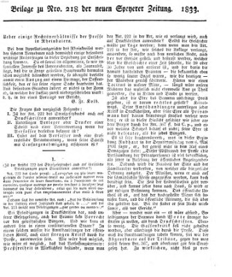 Neue Speyerer Zeitung Donnerstag 31. Oktober 1833