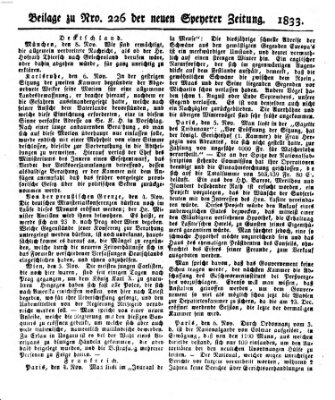 Neue Speyerer Zeitung Dienstag 12. November 1833