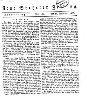 Neue Speyerer Zeitung Donnerstag 21. November 1833