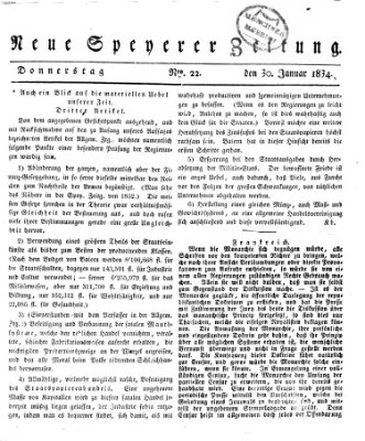 Neue Speyerer Zeitung Donnerstag 30. Januar 1834