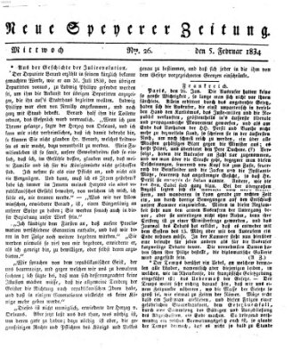 Neue Speyerer Zeitung Mittwoch 5. Februar 1834