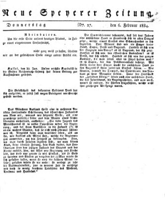 Neue Speyerer Zeitung Donnerstag 6. Februar 1834