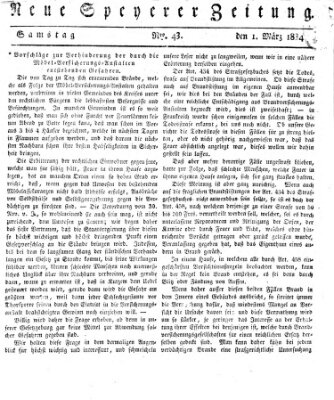 Neue Speyerer Zeitung Samstag 1. März 1834