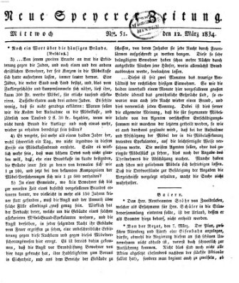 Neue Speyerer Zeitung Mittwoch 12. März 1834