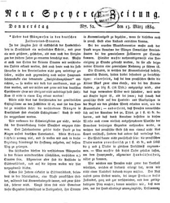 Neue Speyerer Zeitung Donnerstag 13. März 1834