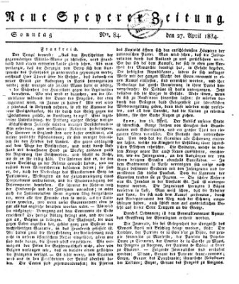 Neue Speyerer Zeitung Sonntag 27. April 1834