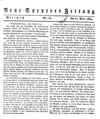 Neue Speyerer Zeitung Mittwoch 30. April 1834