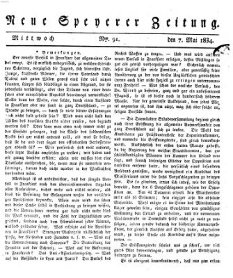 Neue Speyerer Zeitung Mittwoch 7. Mai 1834