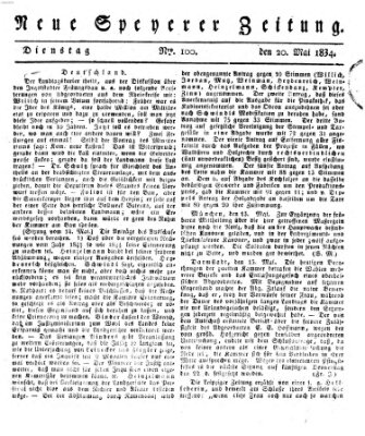 Neue Speyerer Zeitung Dienstag 20. Mai 1834