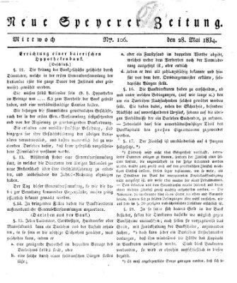 Neue Speyerer Zeitung Mittwoch 28. Mai 1834