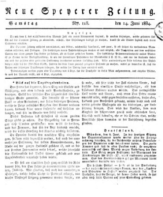 Neue Speyerer Zeitung Samstag 14. Juni 1834