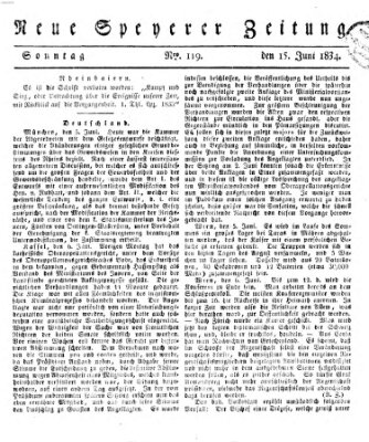 Neue Speyerer Zeitung Sonntag 15. Juni 1834