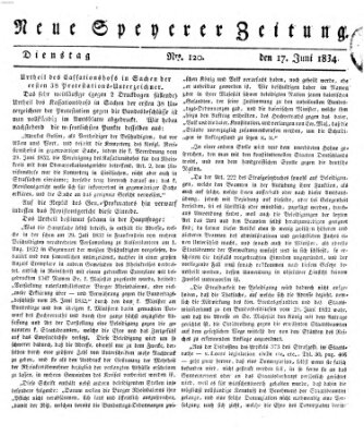 Neue Speyerer Zeitung Dienstag 17. Juni 1834