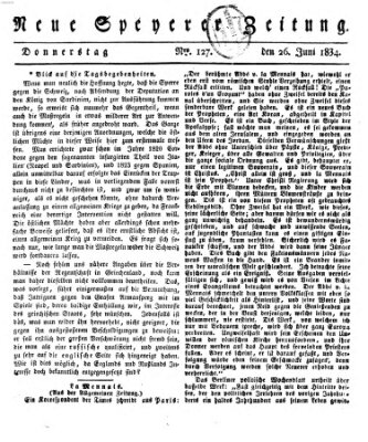 Neue Speyerer Zeitung Donnerstag 26. Juni 1834