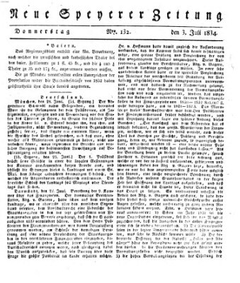 Neue Speyerer Zeitung Donnerstag 3. Juli 1834