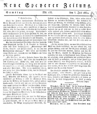 Neue Speyerer Zeitung Samstag 5. Juli 1834