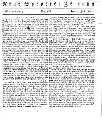 Neue Speyerer Zeitung Samstag 12. Juli 1834