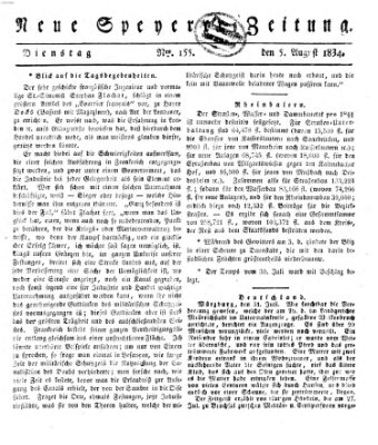 Neue Speyerer Zeitung Dienstag 5. August 1834