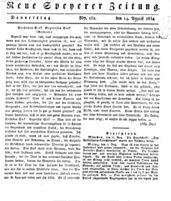 Neue Speyerer Zeitung Donnerstag 14. August 1834