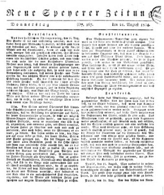 Neue Speyerer Zeitung Donnerstag 21. August 1834