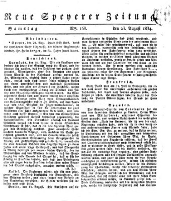 Neue Speyerer Zeitung Samstag 23. August 1834