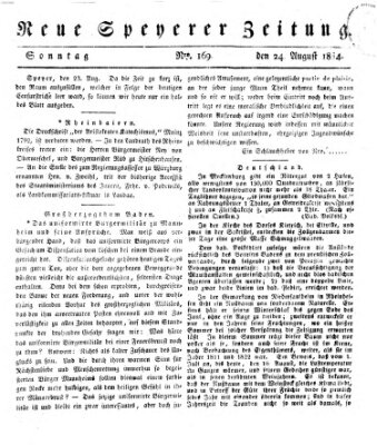 Neue Speyerer Zeitung Sonntag 24. August 1834