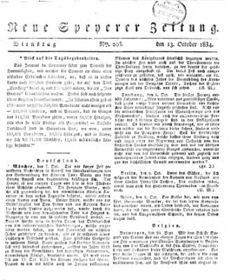 Neue Speyerer Zeitung Montag 13. Oktober 1834