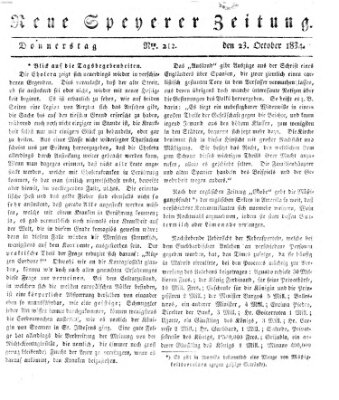 Neue Speyerer Zeitung Donnerstag 23. Oktober 1834