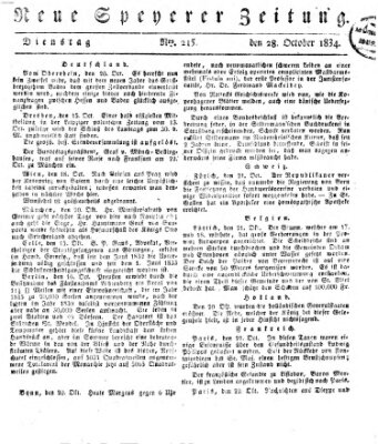 Neue Speyerer Zeitung Dienstag 28. Oktober 1834