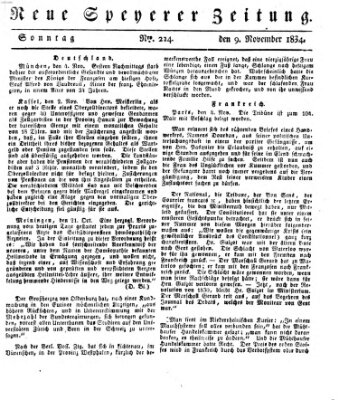 Neue Speyerer Zeitung Sonntag 9. November 1834