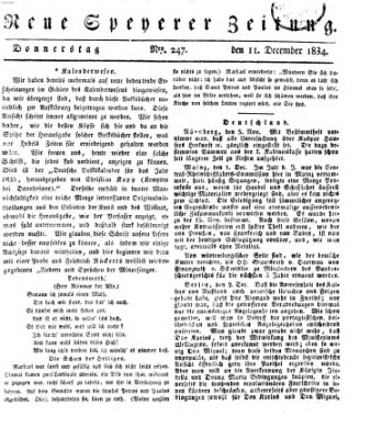 Neue Speyerer Zeitung Donnerstag 11. Dezember 1834