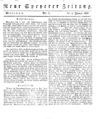 Neue Speyerer Zeitung Mittwoch 7. Januar 1835