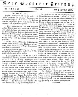 Neue Speyerer Zeitung Mittwoch 4. Februar 1835