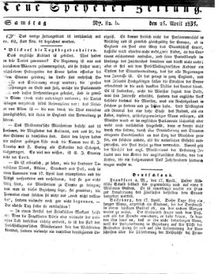 Neue Speyerer Zeitung Samstag 25. April 1835