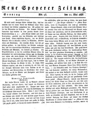 Neue Speyerer Zeitung Sonntag 10. Mai 1835