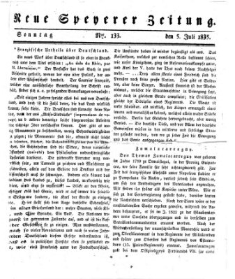 Neue Speyerer Zeitung Sonntag 5. Juli 1835