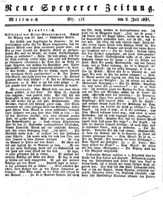 Neue Speyerer Zeitung Mittwoch 8. Juli 1835