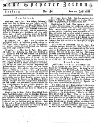 Neue Speyerer Zeitung Freitag 10. Juli 1835