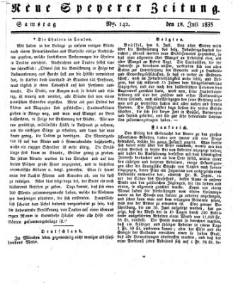 Neue Speyerer Zeitung Samstag 18. Juli 1835