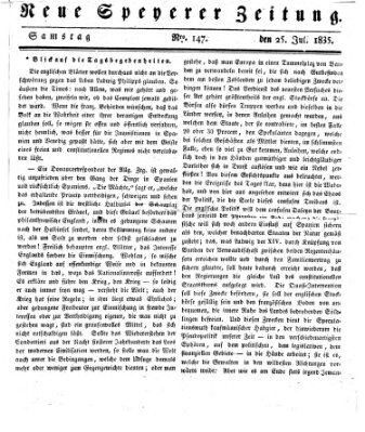 Neue Speyerer Zeitung Samstag 25. Juli 1835