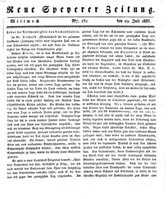 Neue Speyerer Zeitung Mittwoch 29. Juli 1835