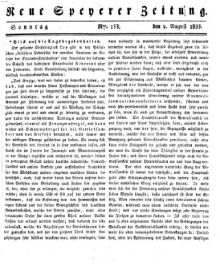 Neue Speyerer Zeitung Sonntag 2. August 1835