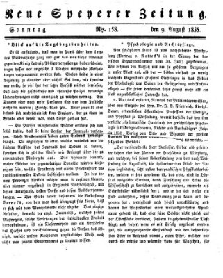 Neue Speyerer Zeitung Sonntag 9. August 1835